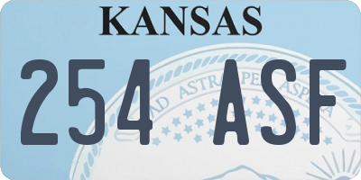KS license plate 254ASF