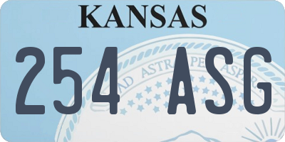 KS license plate 254ASG