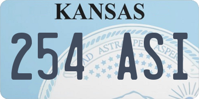 KS license plate 254ASI