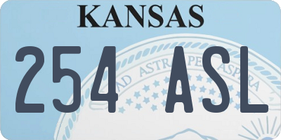 KS license plate 254ASL