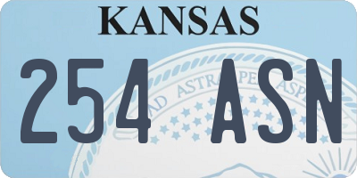 KS license plate 254ASN