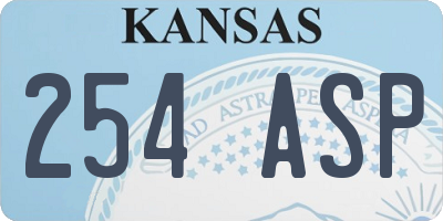 KS license plate 254ASP