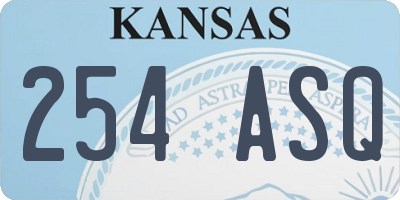 KS license plate 254ASQ