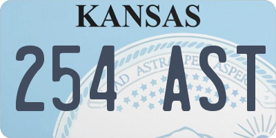 KS license plate 254AST