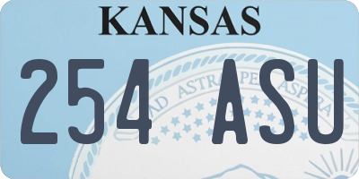 KS license plate 254ASU