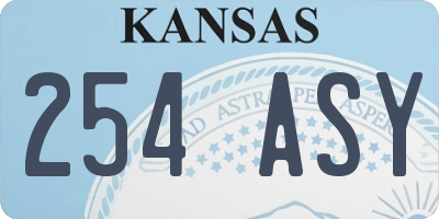 KS license plate 254ASY