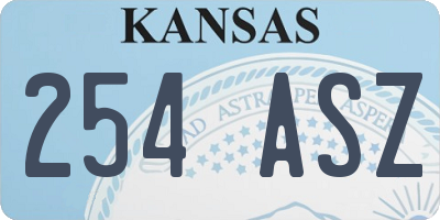 KS license plate 254ASZ