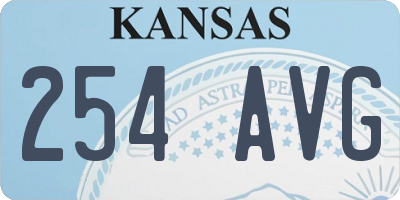KS license plate 254AVG