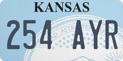KS license plate 254AYR