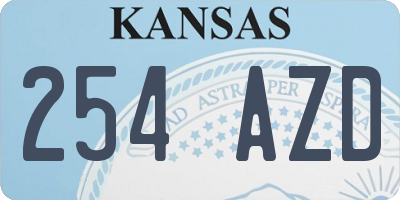 KS license plate 254AZD