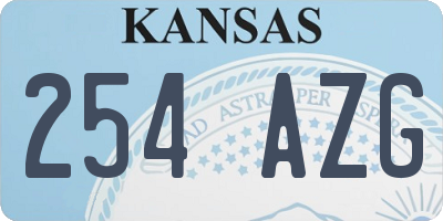 KS license plate 254AZG