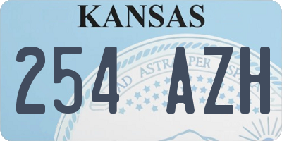 KS license plate 254AZH