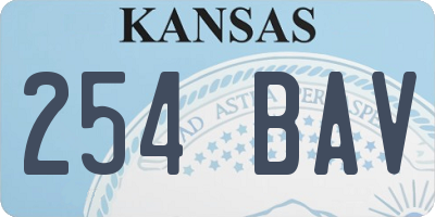KS license plate 254BAV