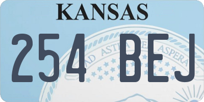 KS license plate 254BEJ