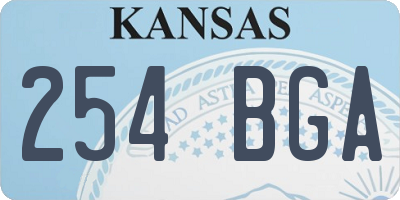 KS license plate 254BGA
