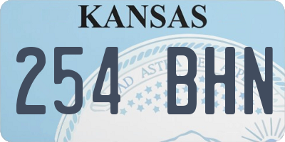 KS license plate 254BHN