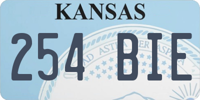 KS license plate 254BIE