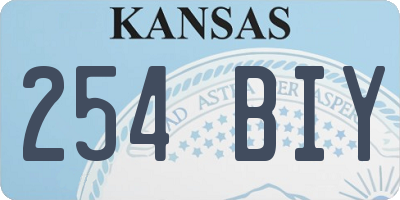 KS license plate 254BIY