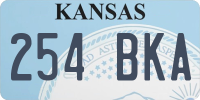 KS license plate 254BKA