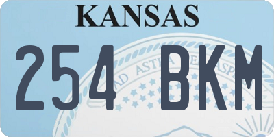 KS license plate 254BKM