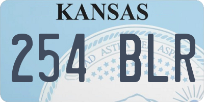 KS license plate 254BLR