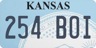 KS license plate 254BOI