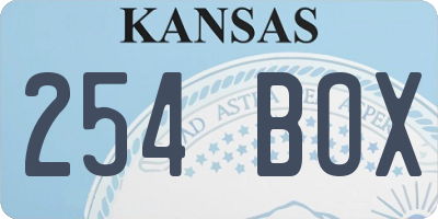 KS license plate 254BOX