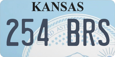 KS license plate 254BRS