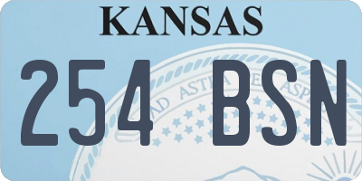 KS license plate 254BSN