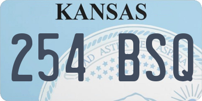 KS license plate 254BSQ