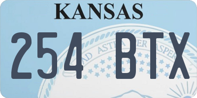 KS license plate 254BTX