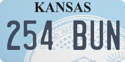 KS license plate 254BUN