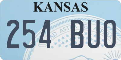 KS license plate 254BUO