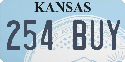 KS license plate 254BUY