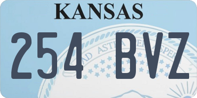 KS license plate 254BVZ