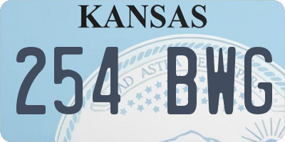 KS license plate 254BWG