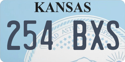KS license plate 254BXS