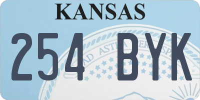KS license plate 254BYK