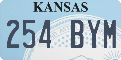 KS license plate 254BYM