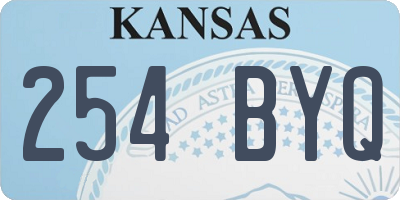 KS license plate 254BYQ