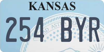 KS license plate 254BYR
