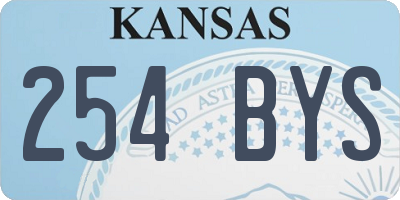 KS license plate 254BYS