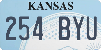 KS license plate 254BYU