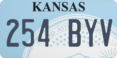 KS license plate 254BYV