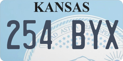 KS license plate 254BYX