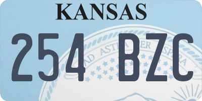 KS license plate 254BZC