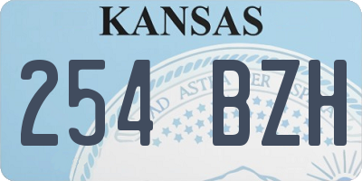 KS license plate 254BZH