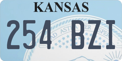 KS license plate 254BZI