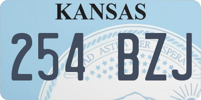 KS license plate 254BZJ
