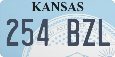 KS license plate 254BZL